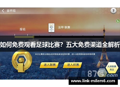 如何免费观看足球比赛？五大免费渠道全解析